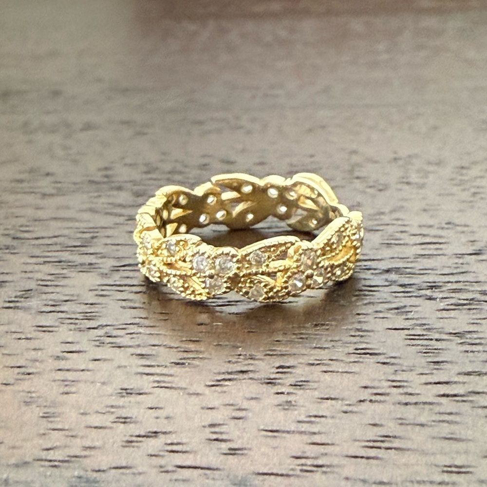 18K gold plated CZ sterling silver Sam & Co ring - Picture 10 of 12